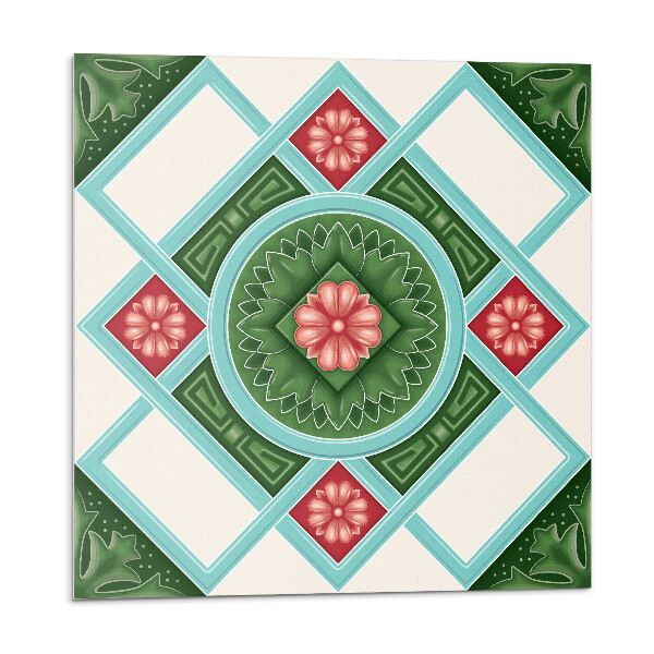Panou decorativ Motiv floral într-un aranjament de romburi