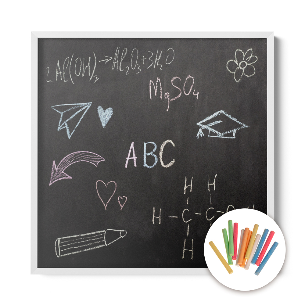 Tablă de scris cu cretă ramă albă 50x50