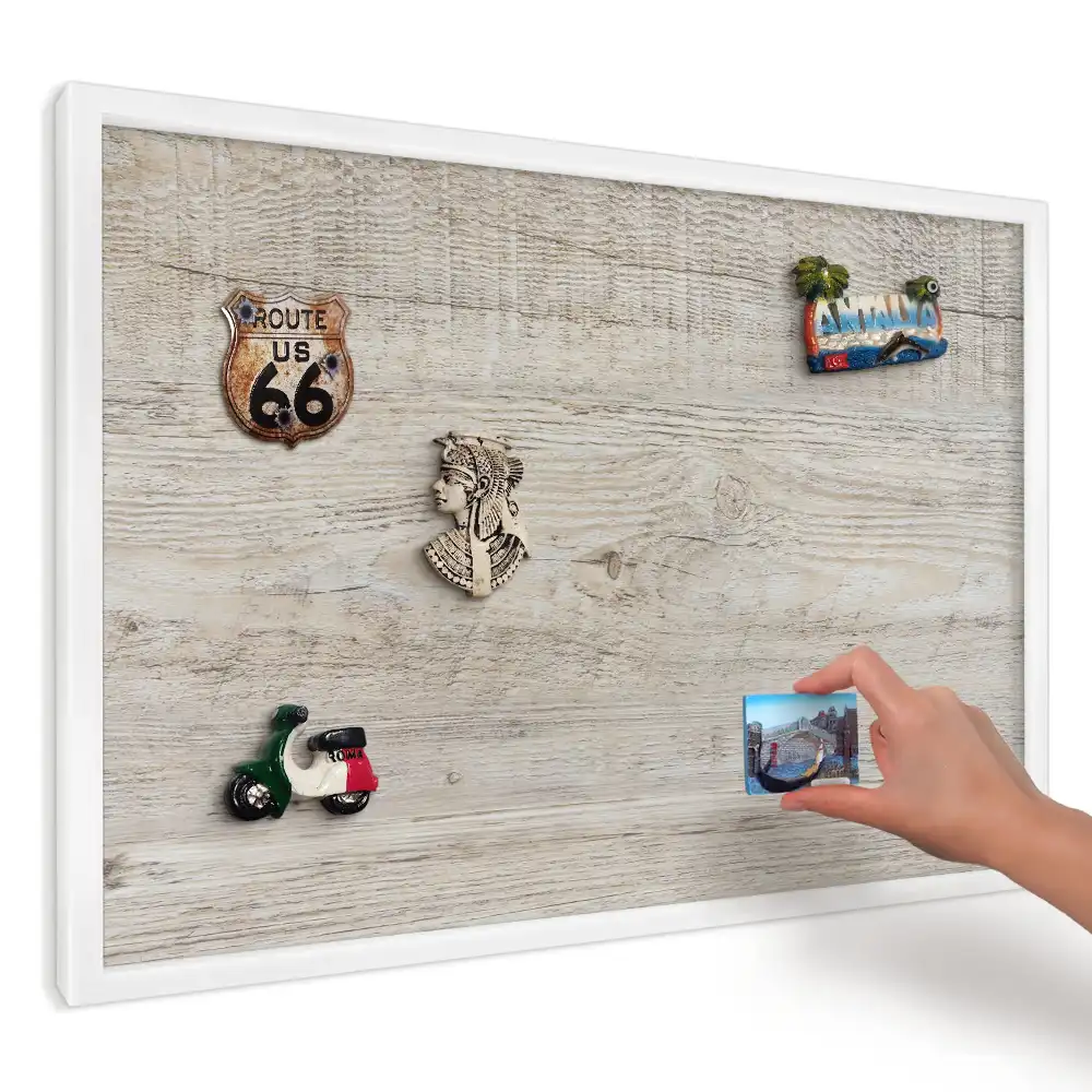 Panou magnetic decorativ cu model fibră caldă de lemn