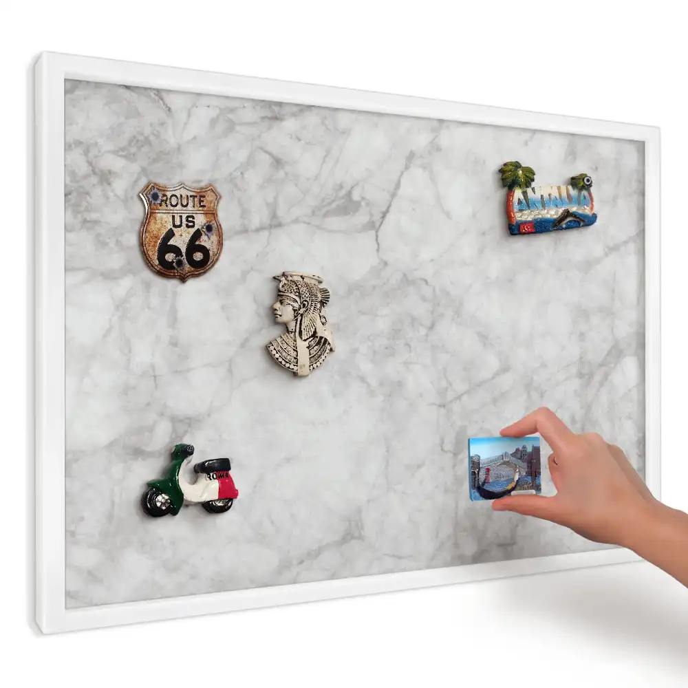 Panou decorativ magnetic cu design de marmură gri naturală