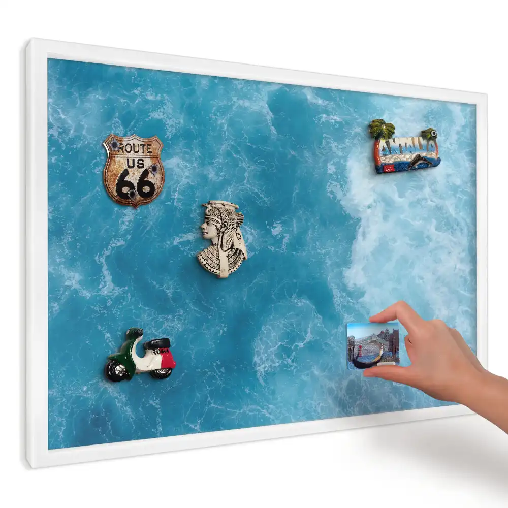 Panou magnetic decorativ cu model valuri albastre dinamice