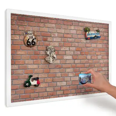 Tablă magnetică de perete cu design de cărămidă brută caldă