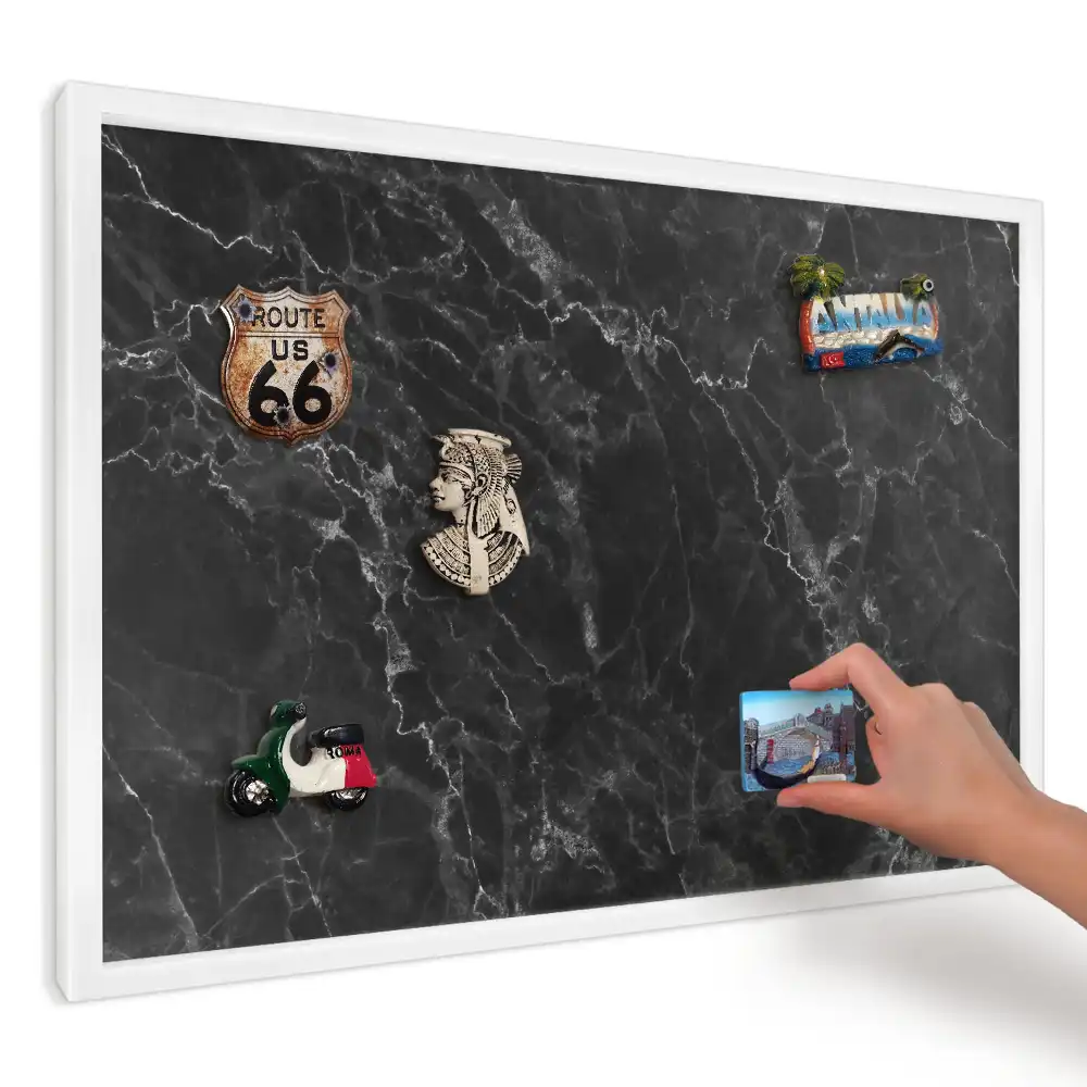 Panou magnetic decorativ cu model de marmură neagră