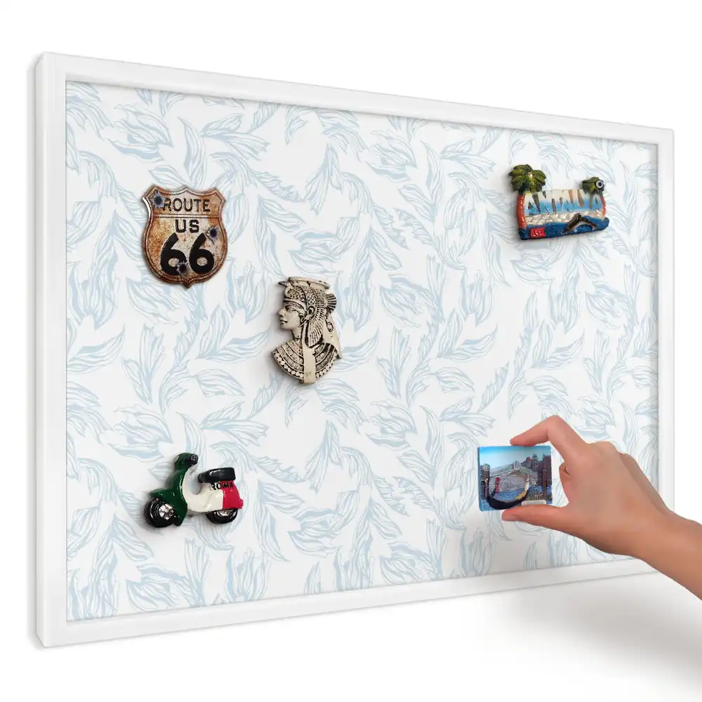 Panou magnetic decorativ cu design floral albastru