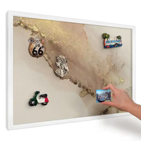Panou magnetic decorativ cu aspect bej și maro sidefat