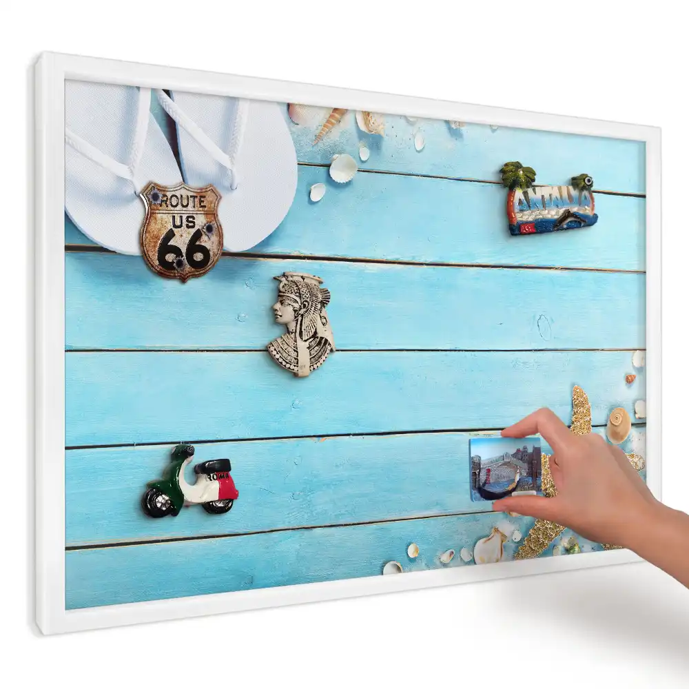 Panou magnetic decorativ de perete cu atmosferă de plajă și șlapi