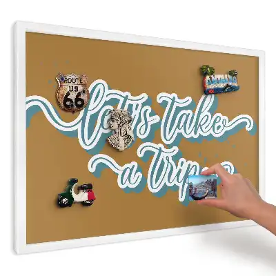 Panou magnetic decorativ cu design tipografic în nuanțe de bej