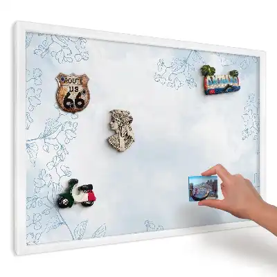 Tablă magnetică de perete cu model floral pastelat