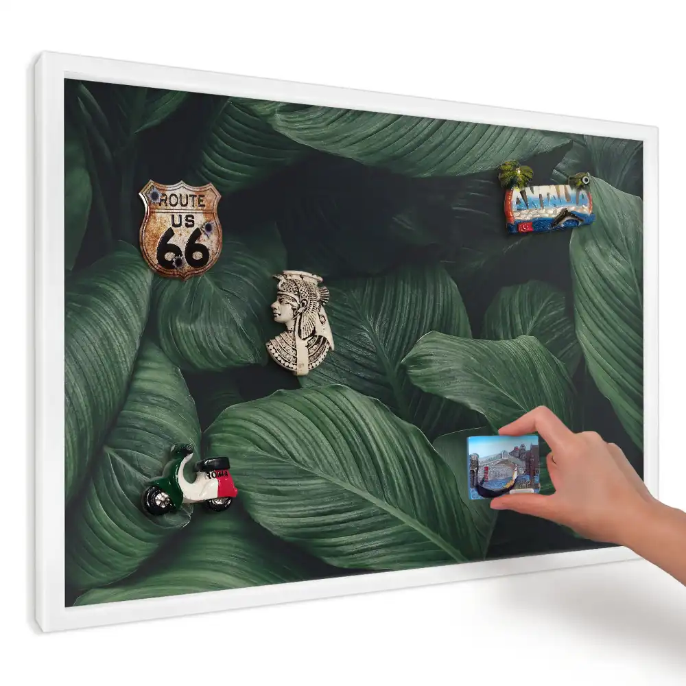 Panou magnetic decorativ cu motiv de frunze verzi