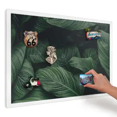 Panou magnetic decorativ cu motiv de frunze verzi