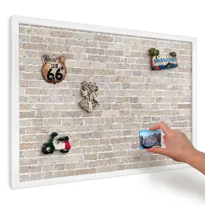Tablă magnetică de perete cu model zid de cărămidă bej