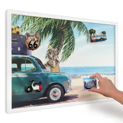 Panou magnetic decorativ cu design Aventură de vară pe plajă