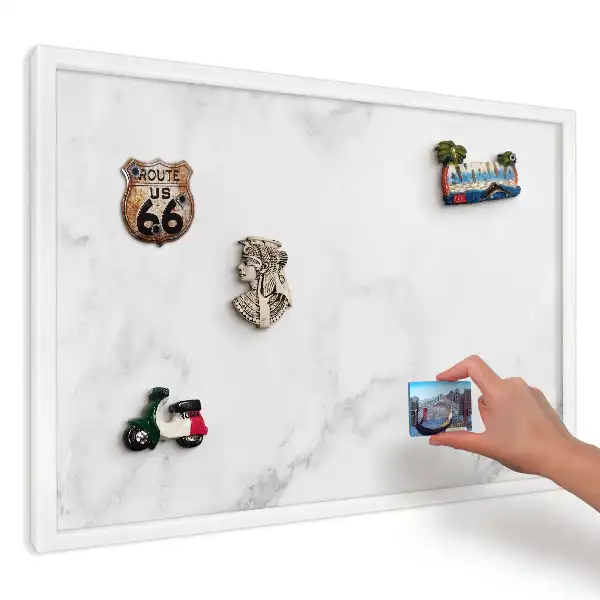 Panou magnetic decorativ cu model de marmură gri și albă
