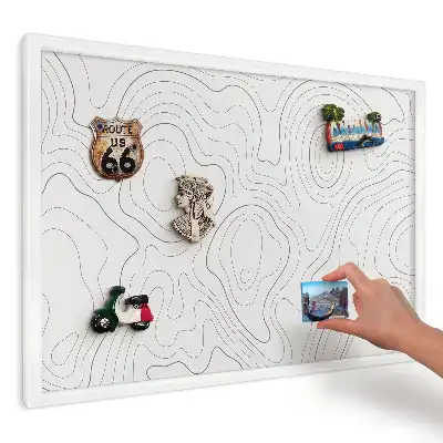 Tablă magnetică de perete cu hartă abstractă și linii