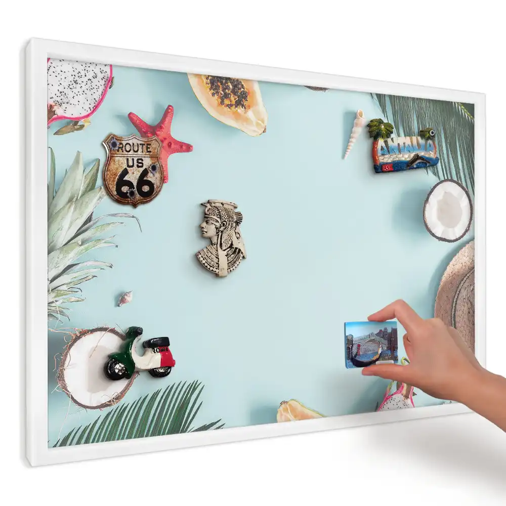 Panou magnetic decorativ cu model de fructe și scoici pastelate