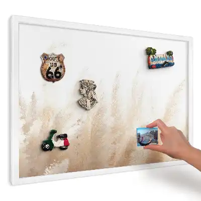 Panou magnetic decorativ cu model iarbă de pampas bej