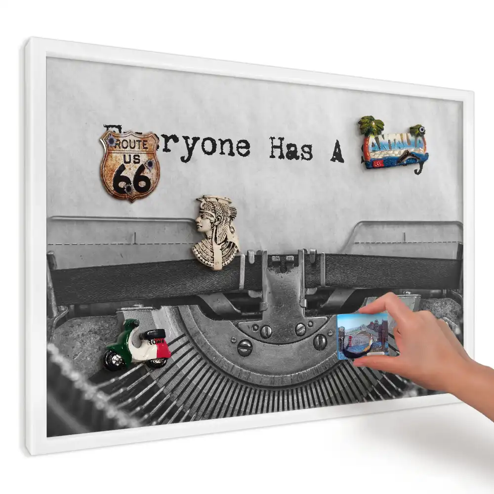 Panou magnetic decorativ cu design retro de mașină de scris