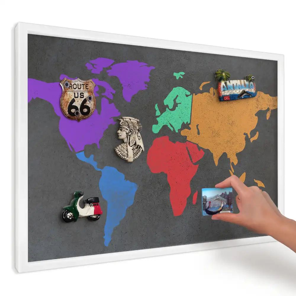 Panou magnetic decorativ de perete Hartă cu design fosforescent