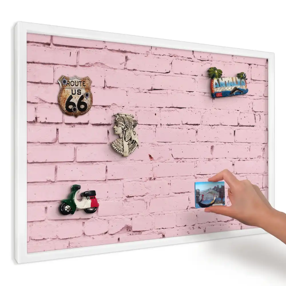 Panou magnetic decorativ cu model de cărămidă roz netedă