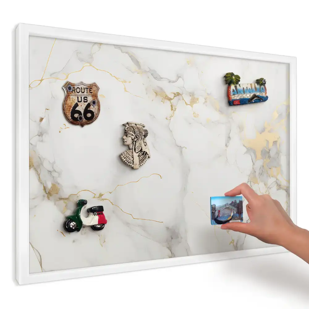 Panou magnetic decorativ de perete Accent alb, gri și galben