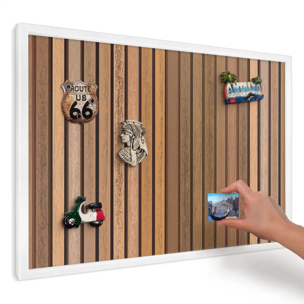 Panou magnetic decorativ cu model dungi verticale maro cald
