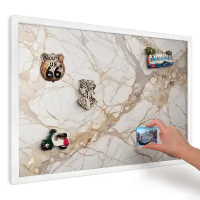 Panou magnetic decorativ cu model linii din marmură maro deschis