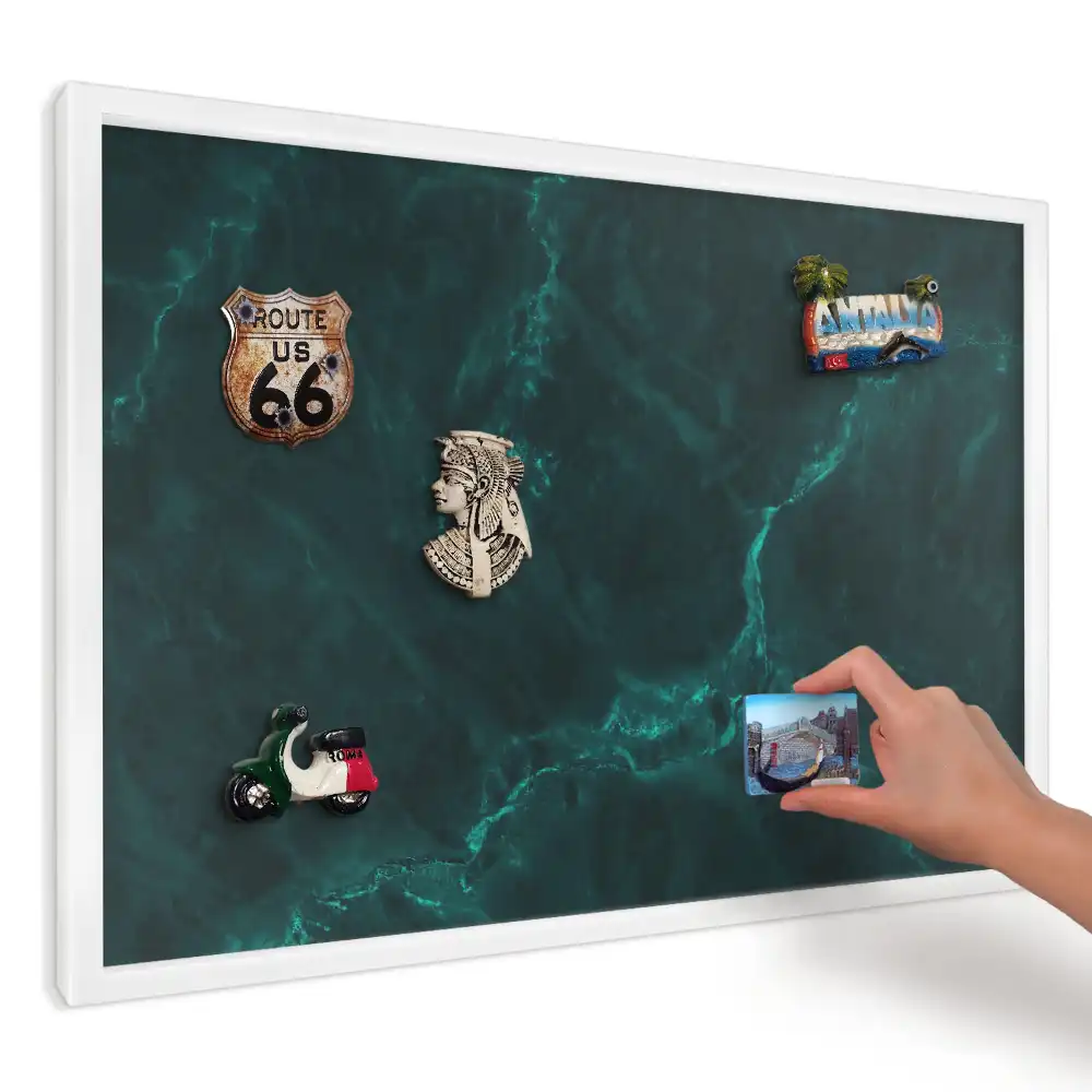 Panou magnetic decorativ cu model de marmură verde închis