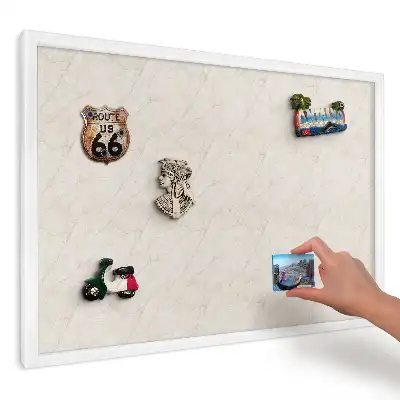Panou magnetic decorativ cu design de marmură bej și vene delicate