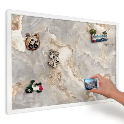 Tablă magnetică de perete cu design abstract bej și gri