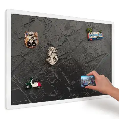 Panou magnetic decorativ de perete cu vopsea texturată neagră