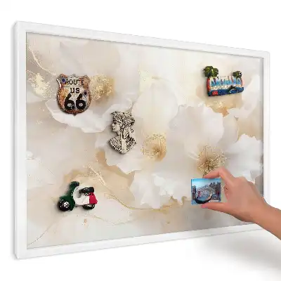 Panou magnetic decorativ cu model de flori pastelate delicate