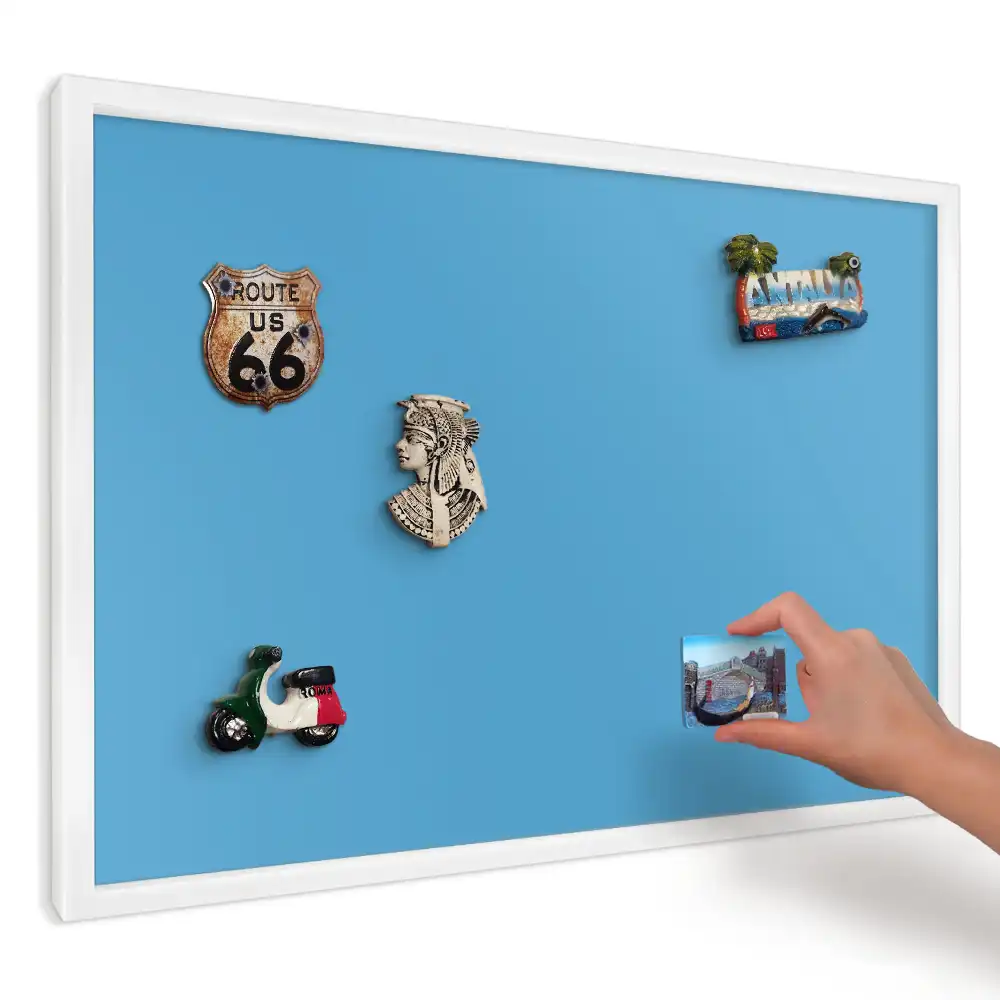 Panou magnetic decorativ de perete albastru solid