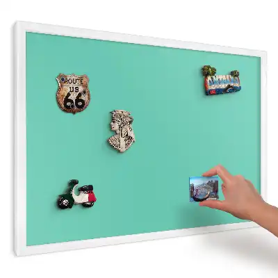 Tablă magnetică de perete turcoaz cu design elegant și minimalist