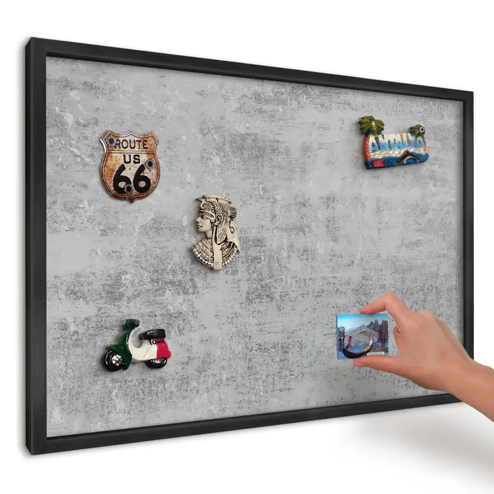 Panou magnetic pentru fotografii și suveniruri cu textură gri modelată