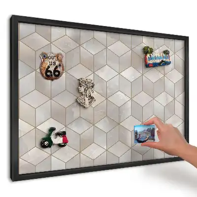 Panou magnetic pentru magneți de călătorie model Cuburi spațiale