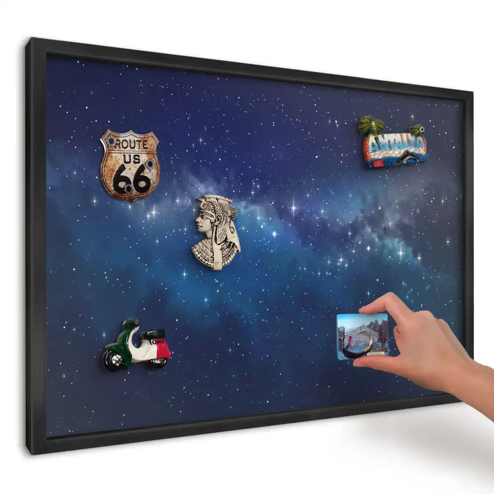 Panou magnetic pentru fotografii și suveniruri cu design Cer albastru cosmic