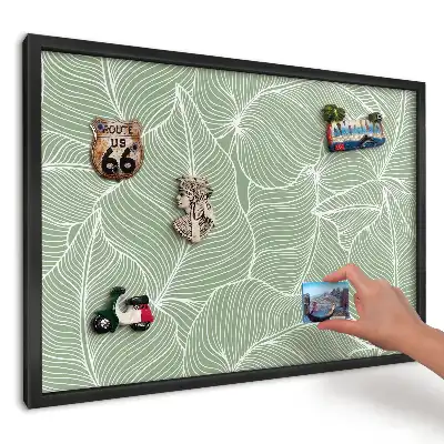 Panou magnetic pentru fotografii și suveniruri cu motiv de frunze verzi