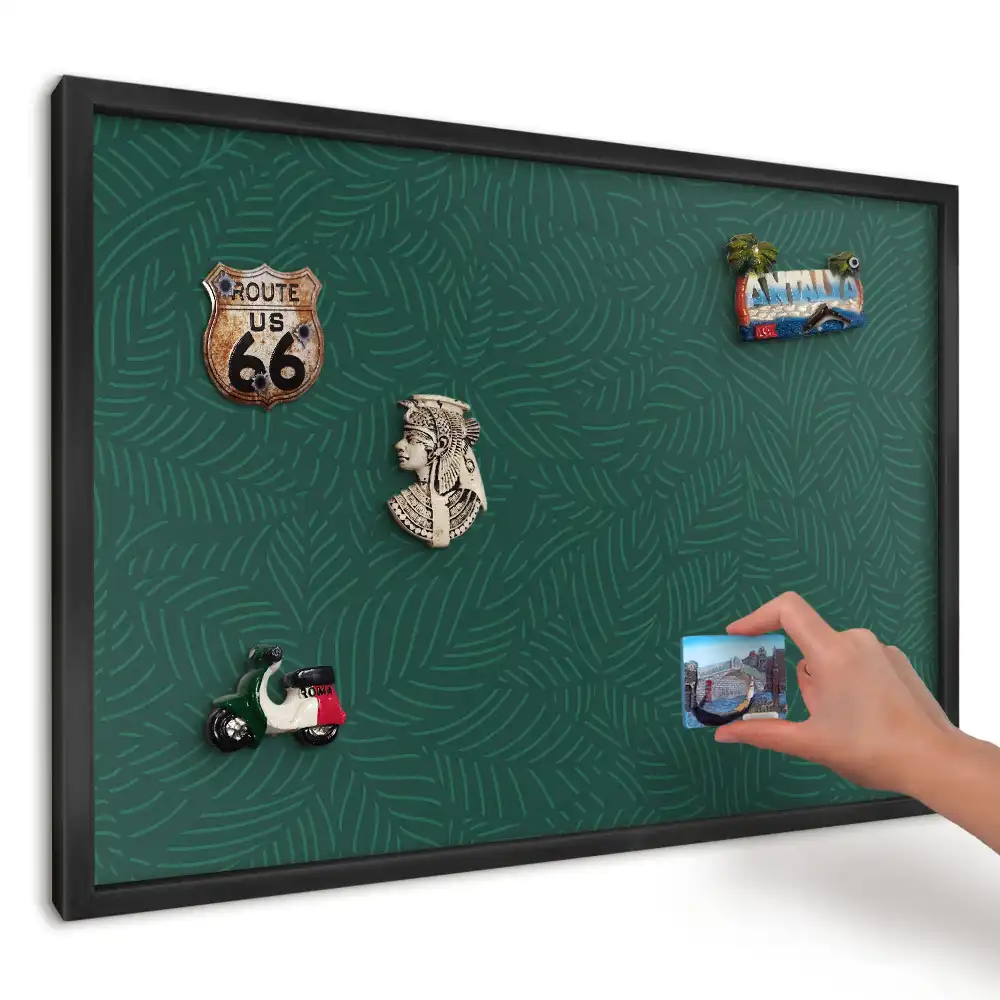 Panou magnetic pentru fotografii și suveniruri cu model modern de frunze verzi