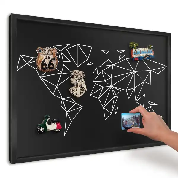 Panou magnetic decorativ cu hartă geometrică pentru suveniruri din călătorii