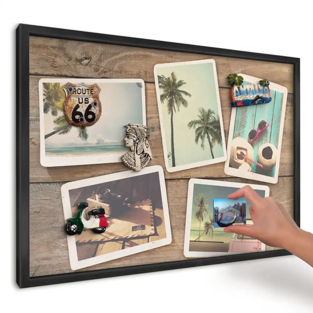 Tablă magnetică pentru magneți de frigider Cărți poștale tropicale retro
