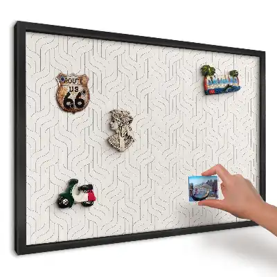 Tablă magnetică pentru magneți de frigider cu design geometric ondulat