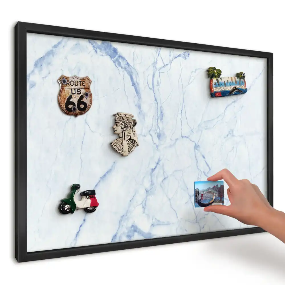 Panou magnetic pentru suveniruri cu design de marmură albastră