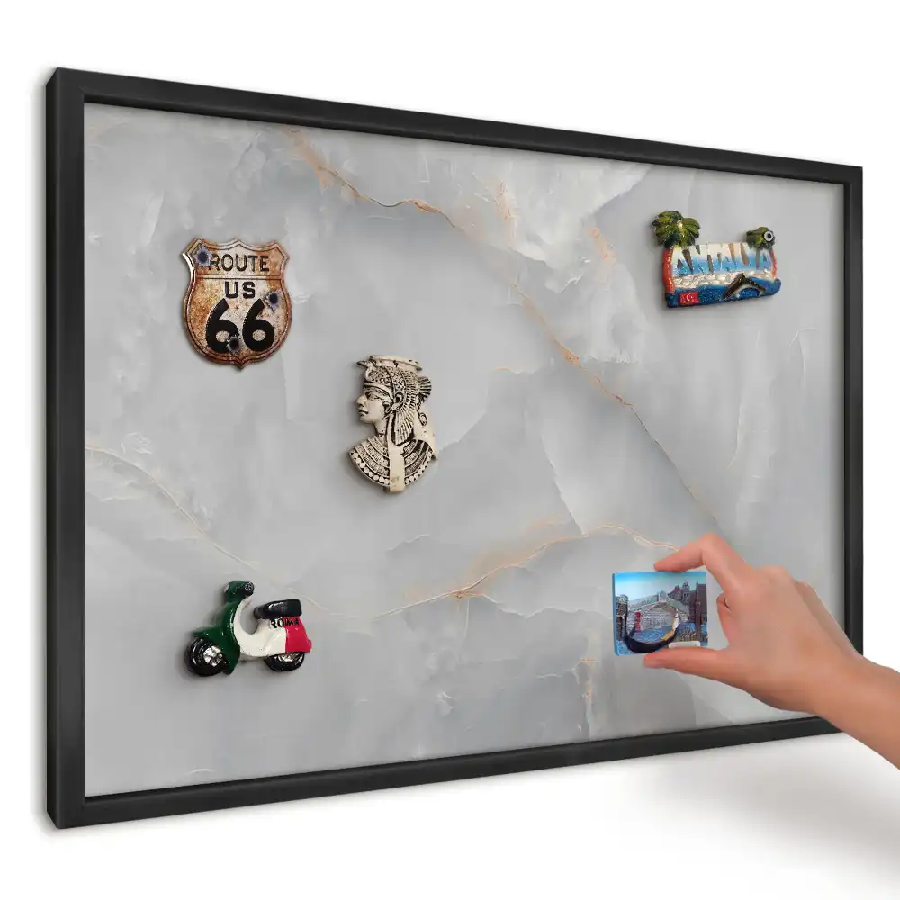 Tablă magnetică pentru magneți de frigider Minimalism gri-portocaliu