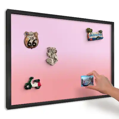 Panou magnetic pentru amintiri din călătorii cu design în degrade roz și somon