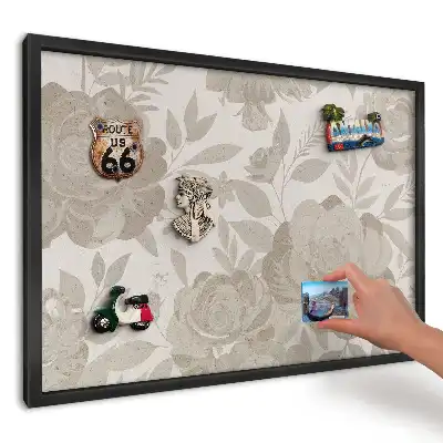 Panou magnetic pentru fotografii și suveniruri cu model de flori și frunze elegante