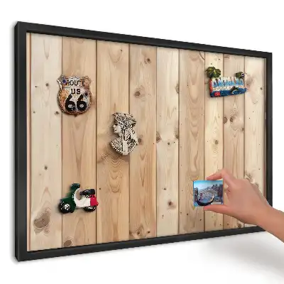 Tablă magnetică pentru magneți din vacanță cu design din lemn cald și fibre vizibile
