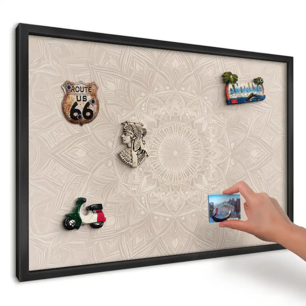Tablă magnetică Geometrie mandala crem