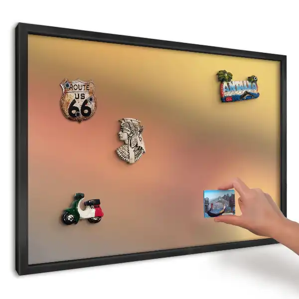 Panou magnetic pentru magneți din călătorii cu design gradient galben și portocaliu