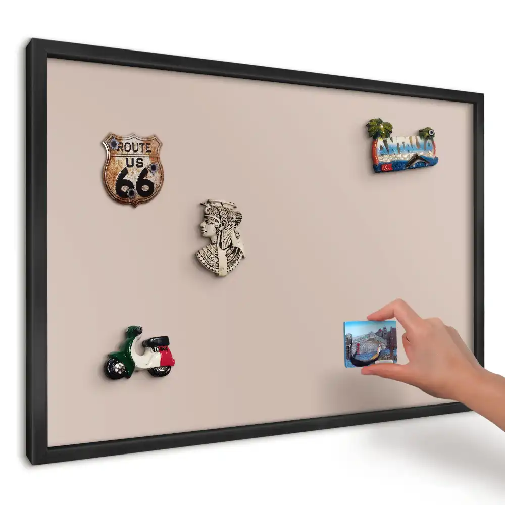 Tablă magnetică pentru magneți de frigider cu design minimalist bej