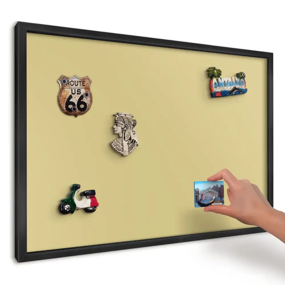 Panou magnetic pentru magneți din călătorii cu design relaxant și paletă în nuanțe de galben